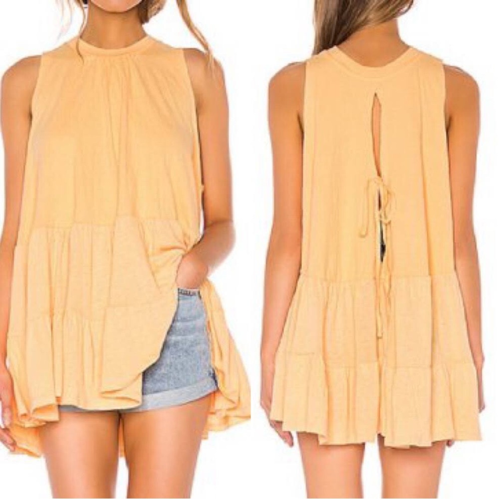 Free People Right On Time Tunic in Apricot Orange
